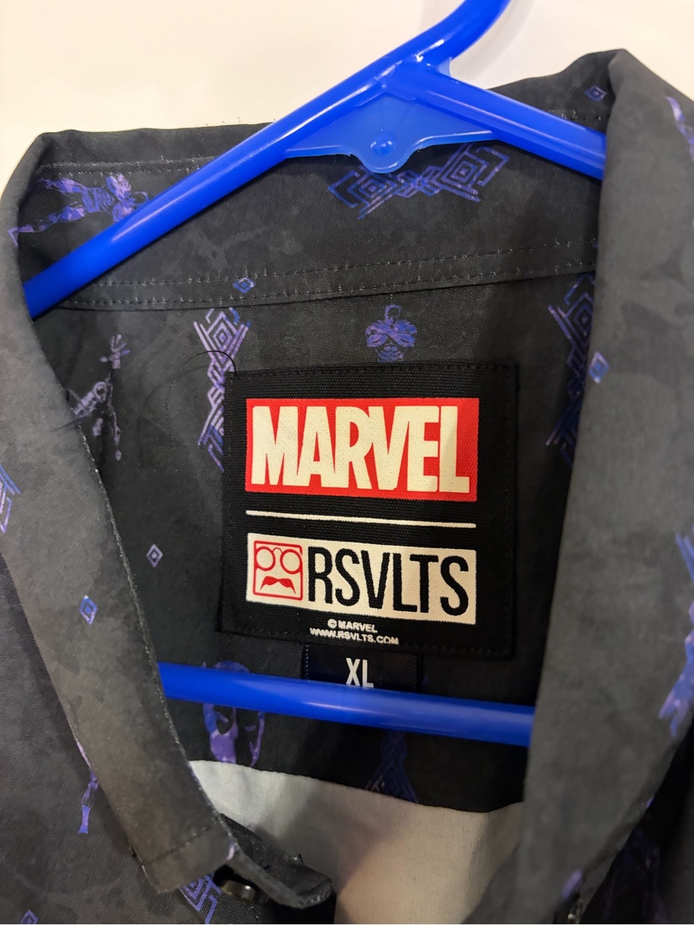 RSVLTS Shirt Mens XL Marvel Black Panther "Vibranium Chief" KUNUFLEX Button Up - Picture 2 of 10